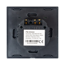 PNI SH222 glass double touch switch, black with LED indicator PNI SH222 glass double touch switch, black with LED indicator