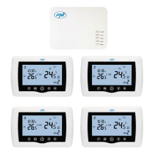 Smart thermostat PNI CT440 wireless, with WiFi, control 4 zones via the Internet, for heating plants, pumps, solenoid va