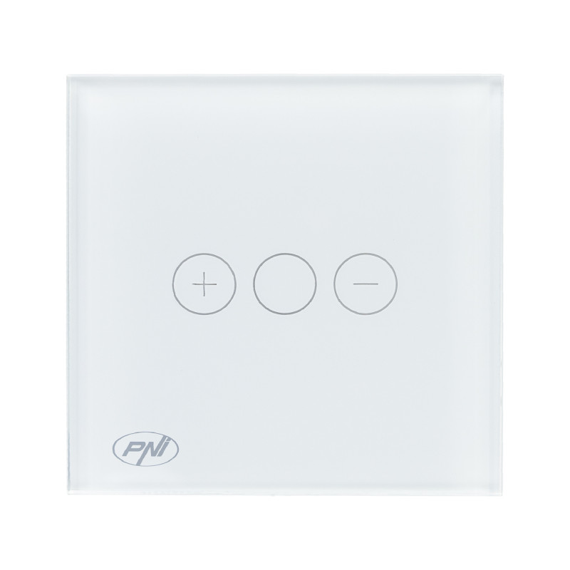 Simple switch with touch and dimmer PNI SafeHome DIM101, 1X700W, Live Wire, without zero, glass