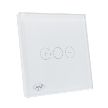 Paprastas jungiklis su jutikliniu pritemdymu PNI SafeHome DIM101, 1X700W, fazinis laidas, be nulio, stiklas Paprastas jungiklis su jutikliniu pritemdymu PNI SafeHome DIM101, 1X700W, fazinis laidas, be nulio, stiklas
