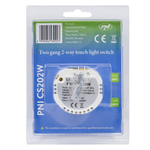 Ladder head switch and double cross head switch with PNI CS202W glass touch, white with LED indicator, 800W / switch