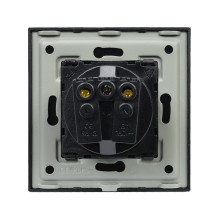 PNI WP101B simple built-in socket with glass frame, black color PNI WP101B simple built-in socket with glass frame, black color