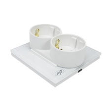 PNI WP222W simple x2 built-in socket with white glass frame PNI WP222W simple x2 built-in socket with white glass frame