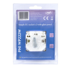 PNI WP222W simple x2 built-in socket with white glass frame PNI WP222W simple x2 built-in socket with white glass frame