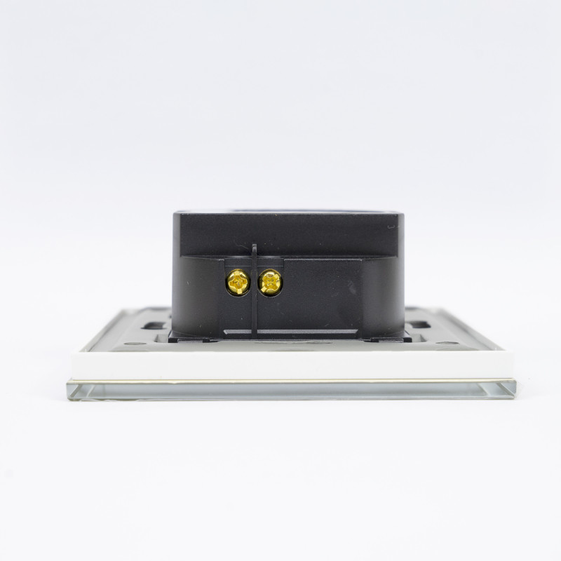 Simple switch with touch PNI SH101G made of glass, Gold with golden LED indicator