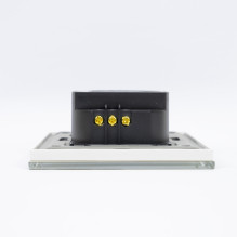 Double switch with touch PNI SH202G made of glass, Gold with golden LED indicator Double switch with touch PNI SH202G made of glass, Gold with golden LED indicator