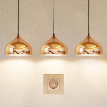 Simple built-in socket PNI WP101G with glass frame, Gold golden color, 16A 3000W Simple built-in socket PNI WP101G with glass frame, Gold golden color, 16A 3000W