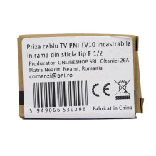 TV socket PNI TV10, modular, built-in, type F 1 / 2, for glass frame RM101W, RM202W TV socket PNI TV10, modular, built-in, type F 1 / 2, for glass frame RM101W, RM202W