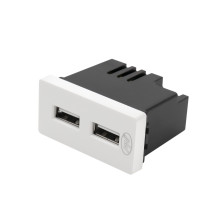 Double USB socket PNI UB20, 5V, 2.4A, modular, built-in, type F 1 / 2, for glass frame RM101W, RM202W