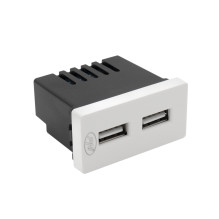 Double USB socket PNI UB20, 5V, 2.4A, modular, built-in, type F 1 / 2, for glass frame RM101W, RM202W