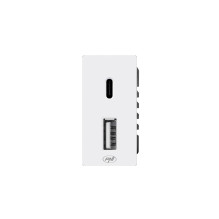 Dvigubas USB lizdas PNI UB30, 5 V, 2,4 A, modulinis, įmontuotas Dvigubas USB lizdas PNI UB30, 5 V, 2,4 A, modulinis, įmontuotas