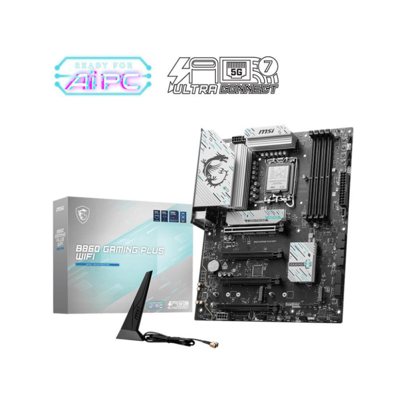 Mainboard, MSI, Intel B860 Express, LGA1851, Memory DDR5, Memory slots 4, B860GAMINGPLUSWIFI