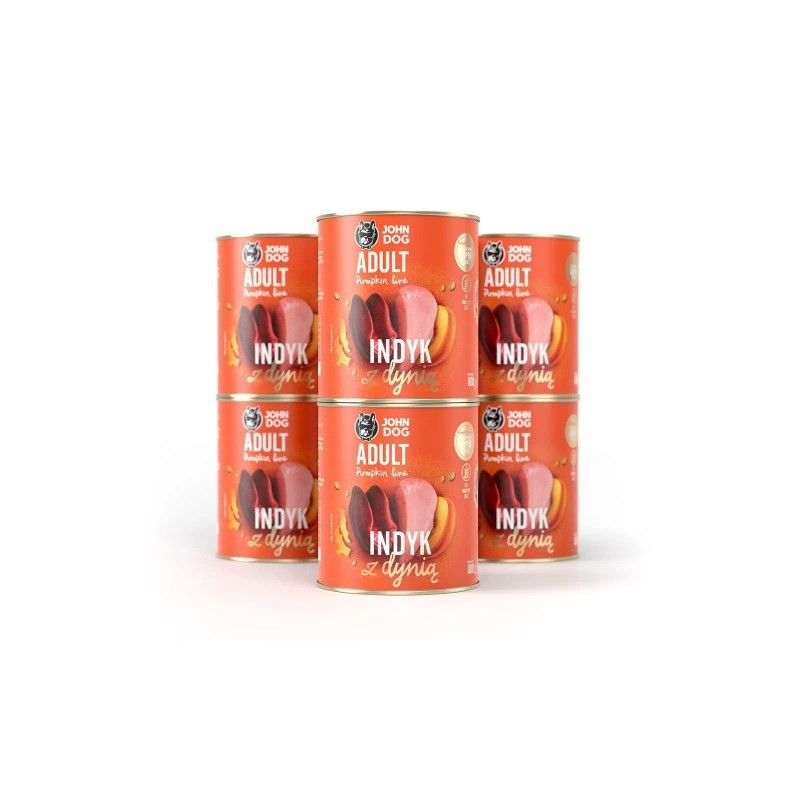 JOHN DOG Pumpkin Adult Turkey with pumpkin - Wet dog food - 6 x 800 g