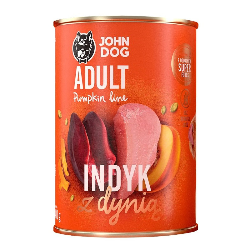 JOHN DOG Pumpkin Adult Turkey with pumpkin - Wet dog food - 6 x 400 g