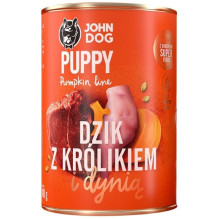 JOHN DOG Pumpkin Puppy Boar with a rabbit and a pumpkin - Wet dog food - 6 x 400 g
