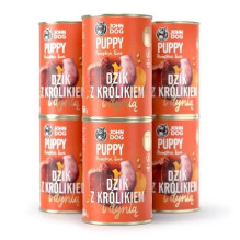 JOHN DOG Pumpkin Puppy Boar with a rabbit and a pumpkin - Wet dog food - 6 x 400 g