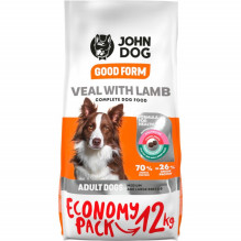 JOHN DOG Good Form Adult Medium and large breeds Veal with lamb - dry dog food - 12 kg