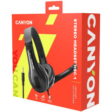 CANYON PC headset HSC-1 PC Mic Flat 2m Black