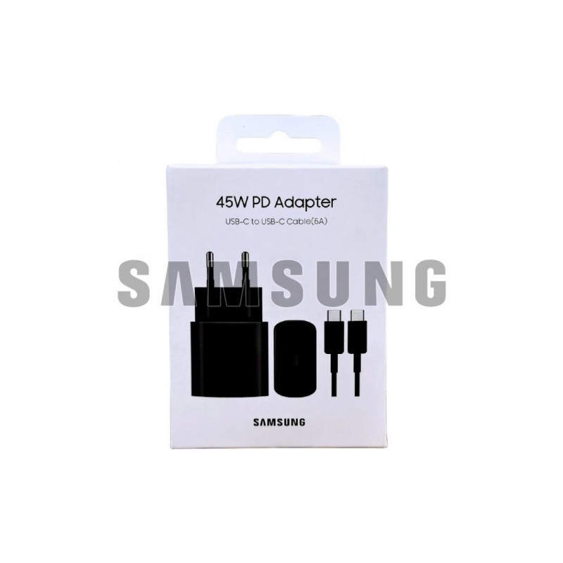 Įkroviklis Samsung EP-TA845 juodas 45W (incl. packing) + Type-C 100cm laidas / 100% Genuine /