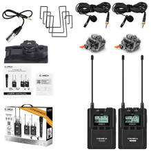 Mikrofonas - Comica CVM-WM200C Belaidis Dviejų Kanalų 2.4GHz Sistema Juoda