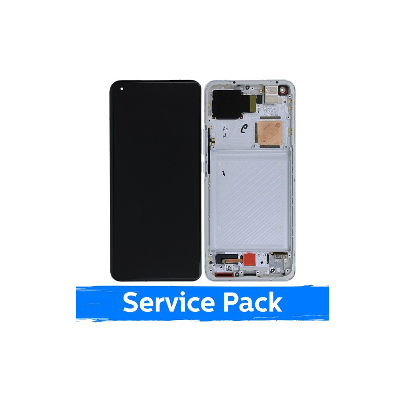 Ekranas skirtas Xiaomi Mi 11 Ultra su rėmeliu / Ceramic White / (Service Pack)