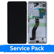 Ekranas skirtas Samsung G998 S21 Ultra su rėmeliu / Phantom Silver / (Service Pack) +INCLUDING BATTERY