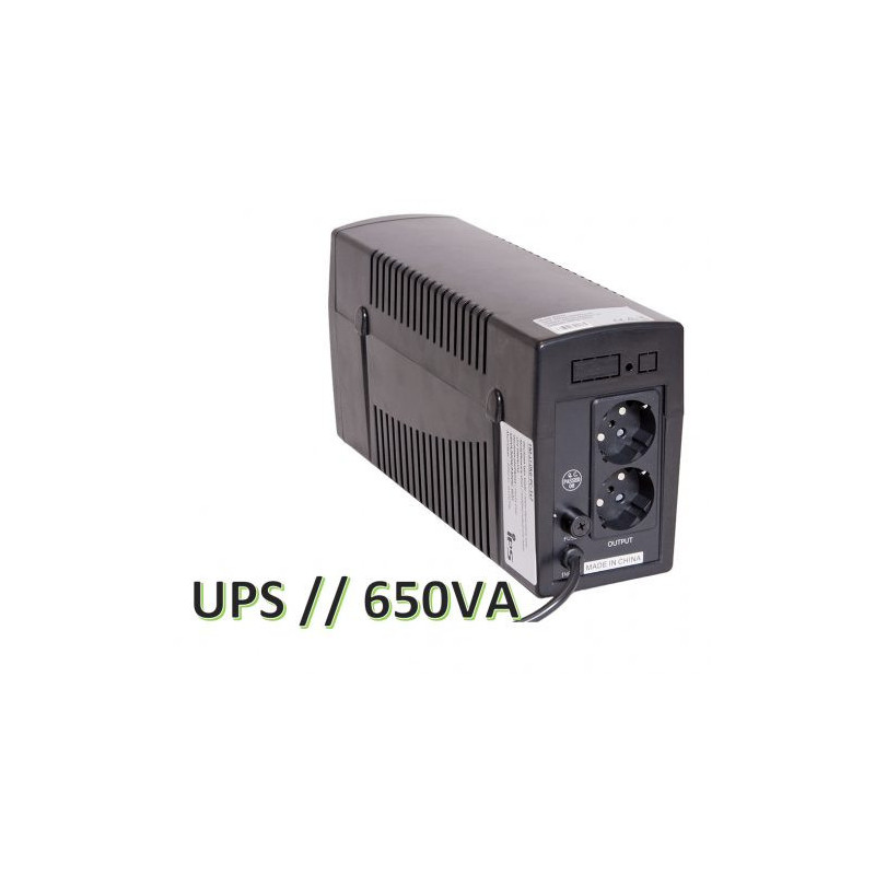 650 VA / 390 W linijinio interaktyvumo UPS, nepertraukiamo maitinimo šaltinis, LED, 1x7Ah, matmenys 100*280*140