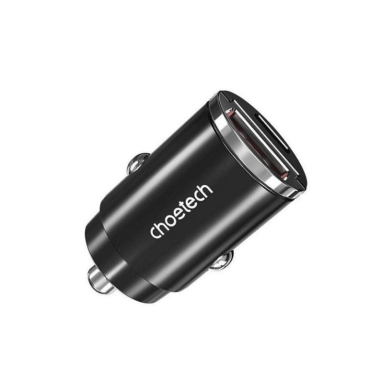 Charger CHOETECH USB-C, USB-A: 12-24V, 30W, QC3.0+ PD3.0