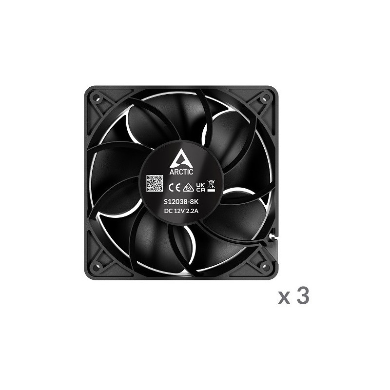 ARCTIC S12038-8 server fans, 4-pin, 120mm, 3 pcs.