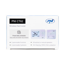 Wireless thermostat PNI CT62 for heating systems, illuminated display, daily programs