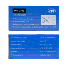 Wireless thermostat PNI CT62 for heating systems, illuminated display, daily programs