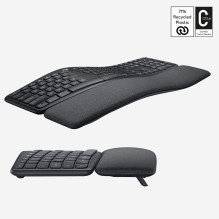 Klaviatūra - Logitech ERGO K860 belaidė ergonominė klaviatūra su riešo atrama juoda