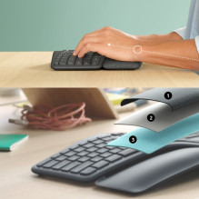Klaviatūra - Logitech ERGO K860 belaidė ergonominė klaviatūra su riešo atrama juoda