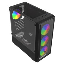 Korpusas - SAVIO Noctis Flow RGB Cube Mini-ITX ATX Grūdintas Stiklas Juodas
