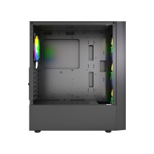 Kompiuterio Korpusas - Gembird CCC-FC-4300 ATX, ARBG Apšvietimas, Grūdintas Stiklas, Juodas