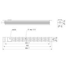 Energijos paskirstymo įrenginys - EnerGenie EG-PDU-10C132C19 10x C13 16A 1U Juodas