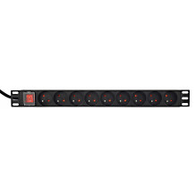 Energijos paskirstymo įrenginys - EnerGenie EG-PDU-9F2F 10x C13, 16A, 2m kabelis juodas