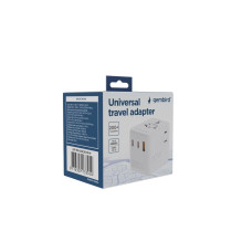 Adapteris - Gembird TPA-1A2C20-01-W Universalus kelioninis maitinimo adapteris 20W baltas