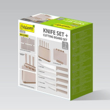 Virtuvinis Kombainas - Virtuvinis Peilių Rinkinys - Maestro MR-1412 su Pjaustymo Lentelėmis ir Bloku Bežiniu