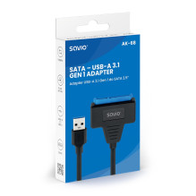 Adapteris - SAVIO AK-68 USB-A 3.1 Gen 1 į SATA 2.5" diskams 0.25m