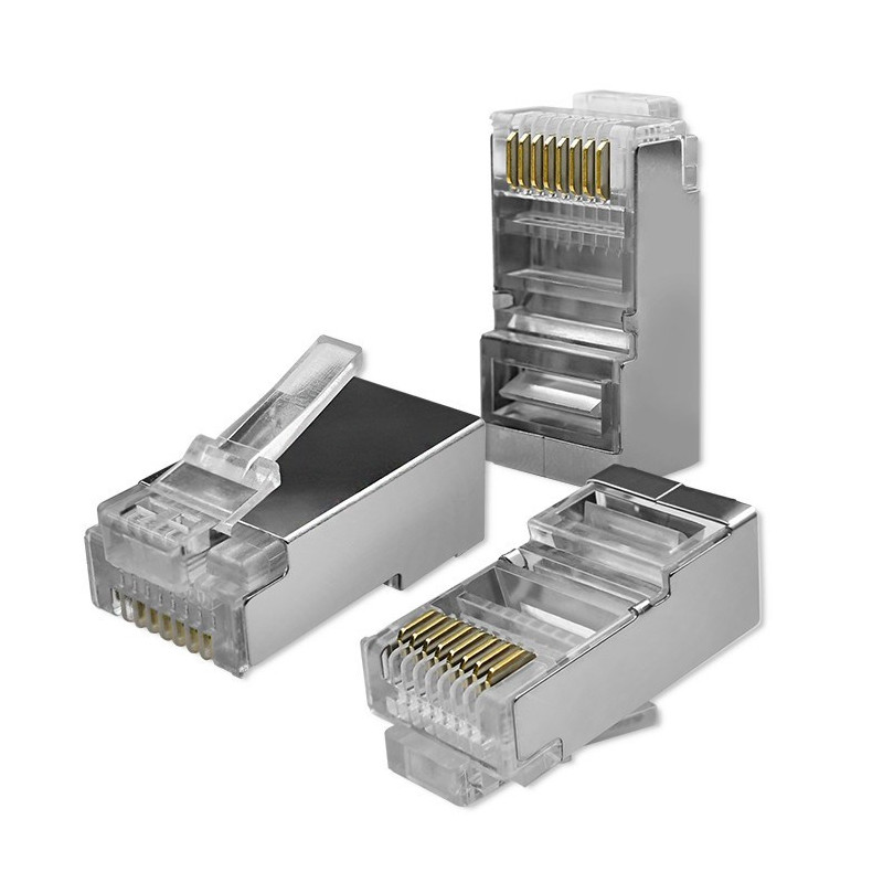 Tinklo Jungtis - Qoltec 54554 RJ45 CAT5e FTP Auksu Padengti Kontaktai 100 vnt.