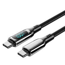 USB Laidas - Vention Medvilnės Pintas USB 2.0 C Vyras į C Vyras 5A 1.2M Juodas