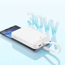 Baseus Magnetic Mini MagSafe 10000mAh 30W powerbank with built-in USB-C cable - white + Baseus Simple Series USB-C - USB
