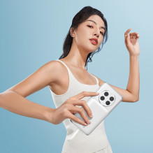 Baseus Magnetic Mini MagSafe 10000mAh 30W powerbank with built-in USB-C cable - white + Baseus Simple Series USB-C - USB