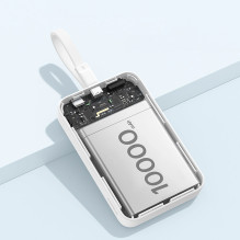 Baseus Magnetic Mini MagSafe 10000mAh 30W powerbank with built-in USB-C cable - white + Baseus Simple Series USB-C - USB