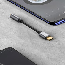 Baseus L54 adapteris USB-C ausinėms / mini lizdas 3,5 mm DAC 24 bitai 48 KHz - juodas