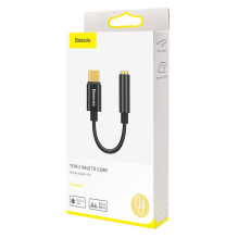 Baseus L54 adapteris USB-C ausinėms / mini lizdas 3,5 mm DAC 24 bitai 48 KHz - juodas