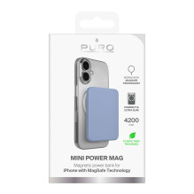 Powerbank Puro 4200mAh ultracienki kompatybilny z MagSafe USB-C - niebieski