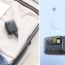 Ładowarka sieciowa Baseus EnerCore CJ11 45W z portem USB-C i ze zwijanym kabelis USB-C - czarna