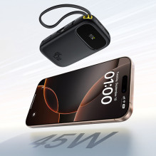 Powerbank Baseus EnerFill FC31 10000mAh 45W z kablami USB-C i Lightning – czarny